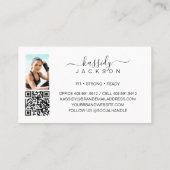 Bold Fitness Trainer Foto Collage Script Name QR Visitenkarte (Rückseite)