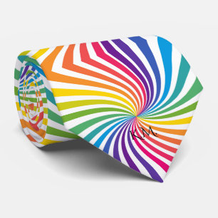 Bold Flamboyant Colors Dynamic Playful Rainbow Krawatte