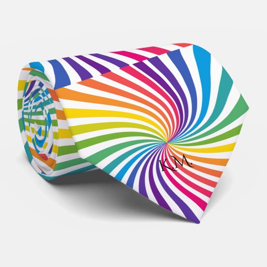 Bold Flamboyant Vibranant Dynamic Swirl Playful Krawatte (Gerollt)