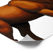 Bold Flat Color Graphic: Musclebound Reindeer  Poster (Ecke)