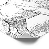 Bold Flat Color Graphic: Musclebound Reindeer  Poster (Ecke)