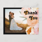 Bold Floral Black | Foto Vielen Dank, Postcard Postkarte (Vorderseite)