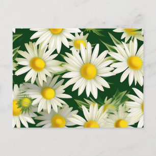 Bold Floral Daisies Pattern Postkarte