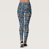 Bold Floral Ditsy Gemustert Dark Blue Leggings (Rückseite)