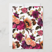 Bold Floral | Dramatische und elegante Hochzeit Einladung (Rückseite)