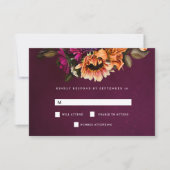 Bold Floral | Dramatische und elegante Hochzeit RSVP Karte (Vorderseite)