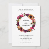 Bold Floral | Dramatische und elegante Wreath-Hoch Einladung (Vorderseite)