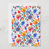 Bold Floral Folk Fiesta Wedding Einladung (Rückseite)