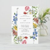 Bold Floral Frame Dutch Blume Wedding Einladung (Stehend Vorderseite)
