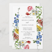 Bold Floral Frame Dutch Blume Wedding Einladung (Vorne/Hinten)
