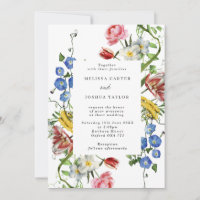 Bold Floral Frame Dutch Blume Wedding Einladung