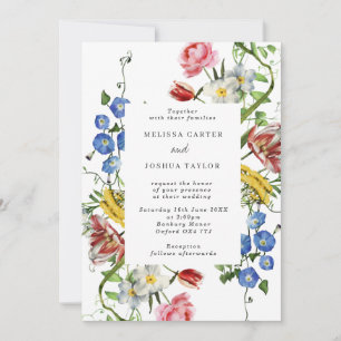 Bold Floral Frame Dutch Blume Wedding Einladung