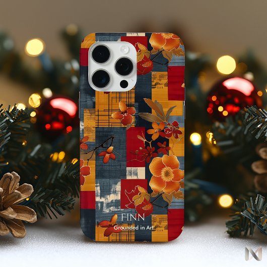 Bold Floral Harmony - Artistic Red & Gold Case-Mate iPhone Hülle