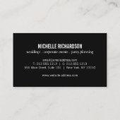 Bold Floral II Event Plane Business Card Visitenkarte (Rückseite)