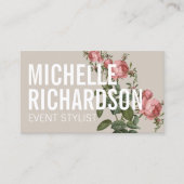 Bold Floral III Event Plane Business Card Visitenkarte (Vorderseite)