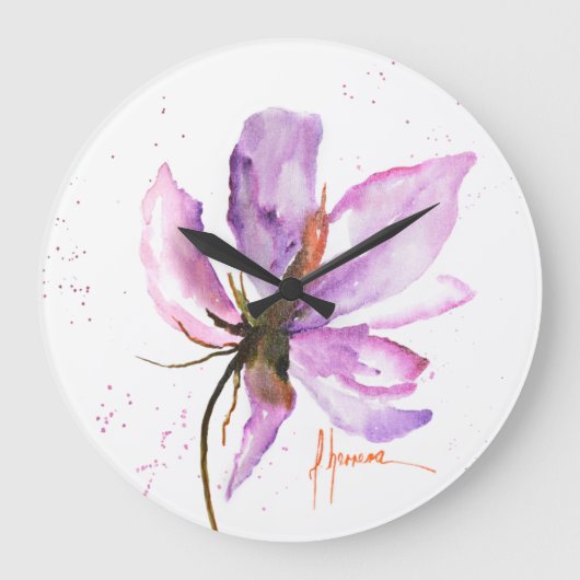 Bold Floral IV Große Wanduhr (Vorderseite)