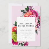 Bold Floral | Modernes farbiges Brautparty Einladung (Vorderseite)