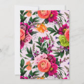 Bold Floral | Modernes farbiges Brautparty Einladung (Rückseite)