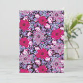 Bold Floral Pattern – Pink Purple Flower Wallpaper Save The Date (Stehend Vorderseite)