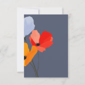 Bold floral Poppy Danke Karten (Rückseite)