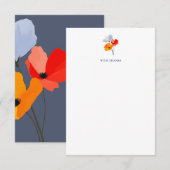 Bold floral Poppy Danke Karten (Vorne/Hinten)