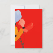 Bold floral Poppy Danke Karten (Rückseite)