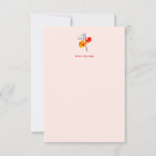 Bold floral Poppy Danke Karten