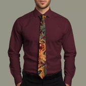 Bold Floral Print Necktie Krawatte