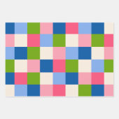 Bold Floral Square Bow Muster Maximal farbenfroh Geschenkpapier Set (Vorderseite 2)