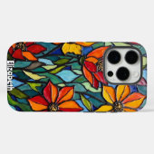 Bold Floral Stached Glass Quartett Case-Mate iPhone Hülle (Rückseite (Horizontal))