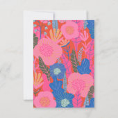 Bold Floral Vibranly Red Elegant Bohemische Hochze RSVP Karte (Rückseite)