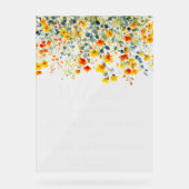 Bold Floral Wedding Acrylschild (Vorderseite)