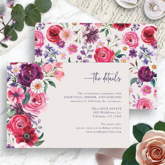 Bold Floral Wedding Begleitkarte