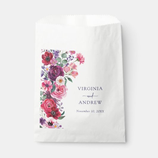 Bold Floral Wedding Geschenktütchen (Vorderseite)