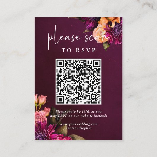 Bold Floral Wedding | UAWG mit QR-Code Begleitkarte (Vorderseite)