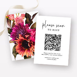 Bold Floral Wedding | UAWG mit QR-Code Begleitkarte