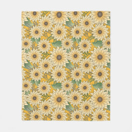 Bold Floral Yellow Sonnenblume Garten Fleecedecke