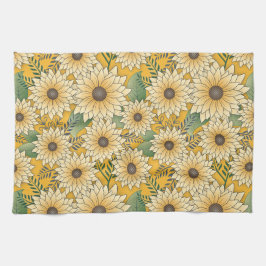 Bold Floral Yellow Sonnenblume Garten Geschirrtuch