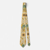 Bold Floral Yellow Sonnenblume Garten Krawatte (Vorderseite)