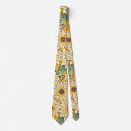 Bold Floral Yellow Sonnenblume Garten Krawatte
