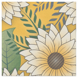 Bold Floral Yellow Sonnenblume Garten Stoff
