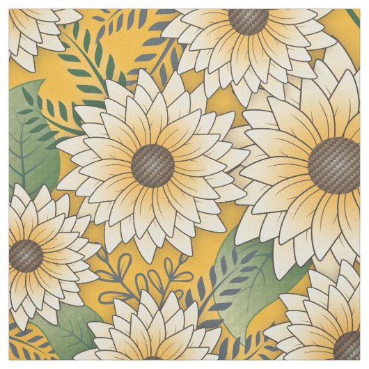 Bold Floral Yellow Sonnenblume Garten Stoff (Muster)