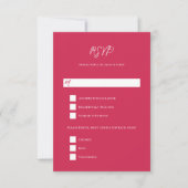 Bold Florals Magenta Orange Wedding RSVP Karte (Vorderseite)