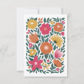 Bold Florals Magenta Orange Wedding RSVP Karte (Rückseite)