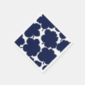 Bold Florals Monochrome Dunkle Navy Serviette (Ecke)