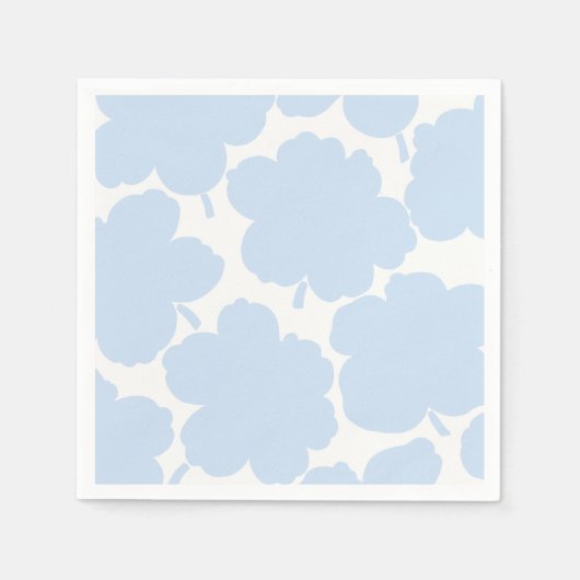 Bold Florals Monochrome Powder Blue Serviette (Vorderseite)