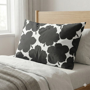 Bold Florals Monochrome Schwarz & Weiß Kissenbezug
