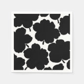 Bold Florals Monochrome Schwarz & Weiß Serviette (Vorderseite)