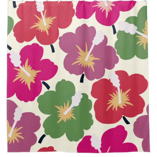 Bold Florals Multicolored Duschvorhang (Vorderseite)