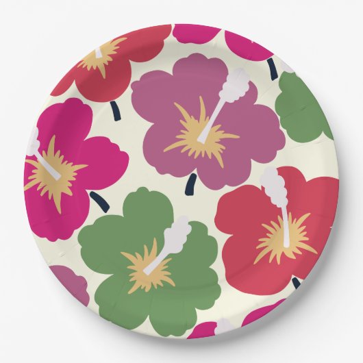Bold Florals Multicolored Pappteller (Vorderseite)